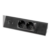 LED Unterbauleuchte Arusha schwarz 18W | Mit USB & 2 Steckdosen | 1607 Lumen