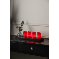 LED Stumpenkerzen 4er Set "Advent" in Rot