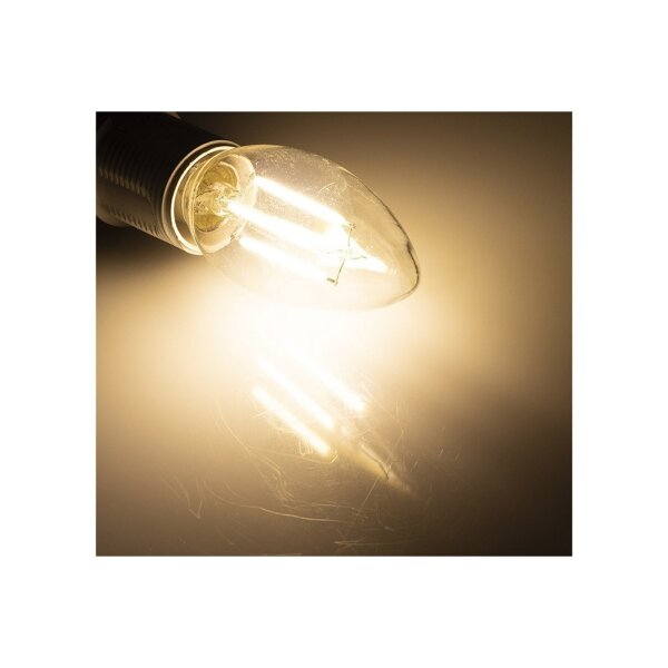 LED Kerzenlampe E14 "Filament K4" 3000k, 400lm, 230V/4W, warmweiß