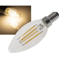 LED Kerzenlampe E14 "Filament K4" 3000k, 400lm, 230V/4W, warmweiß