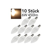 LED Kerzenlampe E14 "K50 Promo" 10er-Set 3000k, 450lm, 230V/6W, 160°, warmweiß