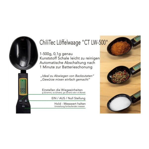 Löffelwaage "CT LW-500" 1-500g, 0,1g genau