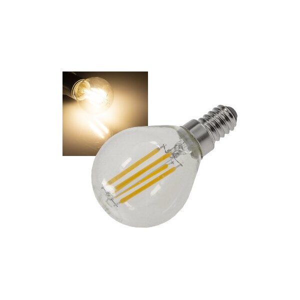 LED Tropfenlampe E14 "Filament T4" 3000k, 500lm, 230V/4W, warmweiß