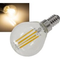 LED Tropfenlampe E14 "Filament T4" 3000k, 500lm, 230V/4W, warmweiß