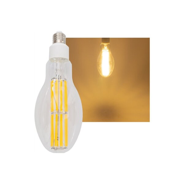 LED Filament-Lampe E27 50W "FHE-50" 7841lm, 2700K, warmweiß, ØxH 9x24cm