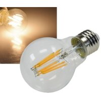 LED Glühlampe E27 "Filament G60k" klar 3000K, 919lm, 230V / 8W, warmweiß
