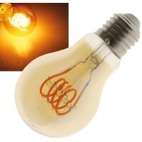 LED Glühlampe E27 "Vintage G70" 2200k, 249lm, 230V/4W, warmweiß/amber