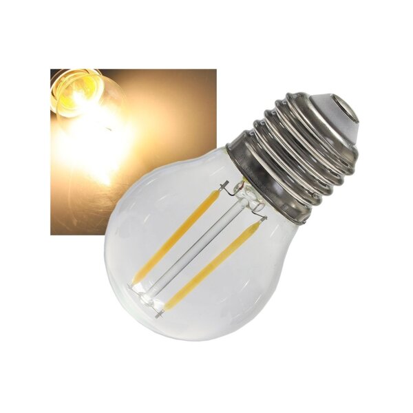 LED Tropfenlampe E27 "Filament T4" 3000k, 524lm, 230V/4W, warmweiß