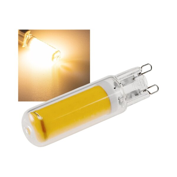 LED Stiftsockel G9, 4W, 480lm, dimmbar 330°, 230V, 3000k / warmweiß, Glas