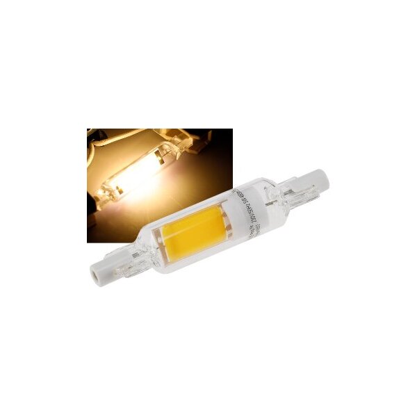 LED Strahler R7s "Glas RS78" 360°, 480lm, 78mm, 2900k / warmweiß