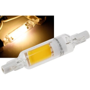 LED Strahler R7s "Glas RS78" 360°, 480lm, 78mm, 2900k / warmweiß