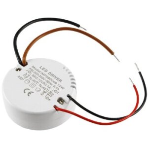 LED-Trafo "CT-12E-V2R", 0,5-12W rund Ein 220-240V, Aus 12V= Konstantspannung