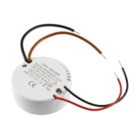 LED-Trafo "CT-12E-V2R", 0,5-12W rund Ein 220-240V, Aus 12V= Konstantspannung