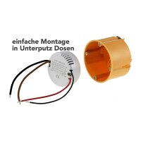 LED-Trafo "CT-12E-V2R", 0,5-12W rund Ein 220-240V, Aus 12V= Konstantspannung