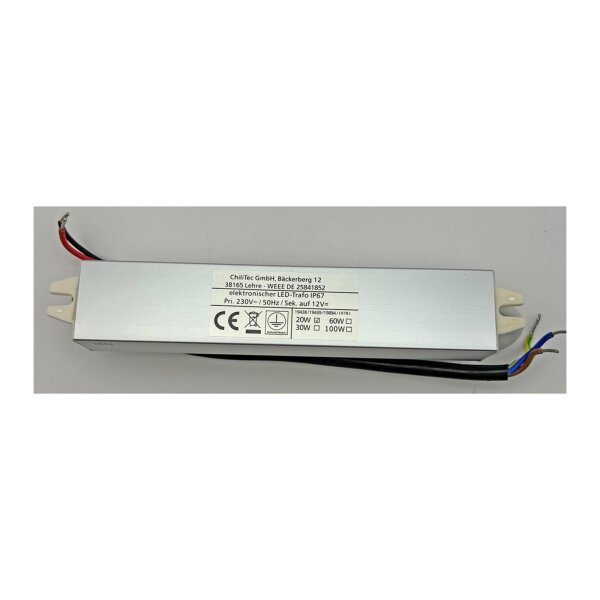 LED-Trafo IP67 wasserdicht, 1-20W Ein 220-240V, Aus 12V= Konstantspannung