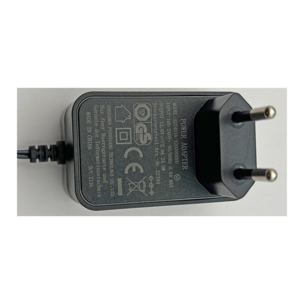 Stecker-Netzteil "CTN-1224/35n" 110-240V~ >12V=, 2000mA / 24W, 3,5mmKoax