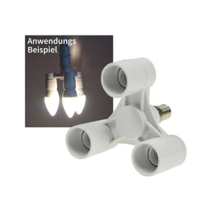 E14-Fassung "Triple", 3-fach Adapter auf 3x...