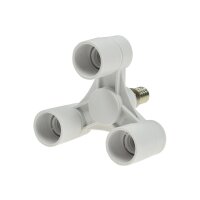E14-Fassung "Triple", 3-fach Adapter auf 3x E14-Schraubfassungen