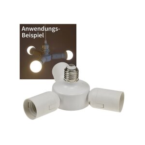 E27-Fassung "Triple", 3-fach Adapter auf 3x...