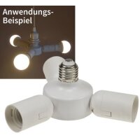 E27-Fassung "Triple", 3-fach Adapter auf 3x E27-Schraubfassungen