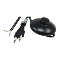 Netzkabel mit Fußschalter blanke Enden, 2m lang, schwarz