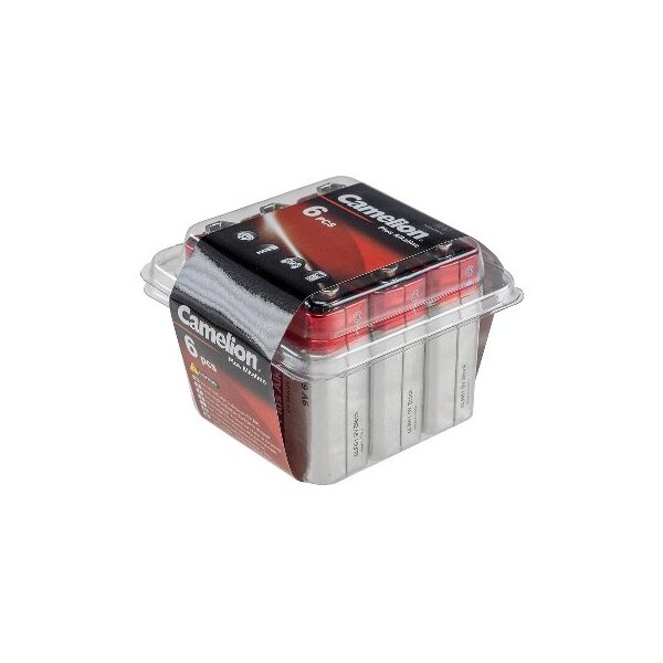 9V-Block-Batterie CAMELION AlkalinePlus Typ 6F22, 9V, 6er Haushaltsbox