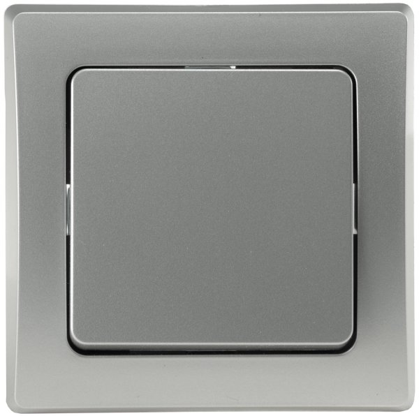 DELPHI Wechsel-Schalter Lichtschalter 230V Unterputz mit 1-fach Rahmen kombinierbar mit Mehrfachrahmen Silber Grau