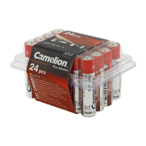 Camelion AlkalinePlus AAA/LR03 Batterien – 24er Box, 1,5V, cadmium- & quecksilberfrei