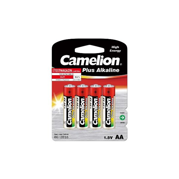 Mignon-Batterien CAMELION AlkalinePlus Typ AA/LR6, 1,5V, 4er Pack