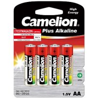 Mignon-Batterien CAMELION AlkalinePlus Typ AA/LR6, 1,5V, 4er Pack