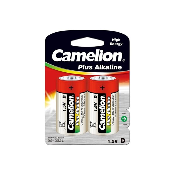 Mono-Batterien CAMELION AlkalinePlus Ty D/LR20, 1,5V, 2er Pack