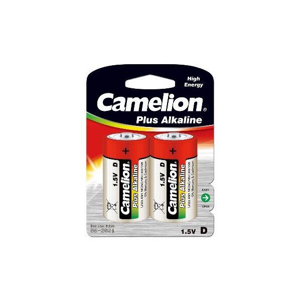 Mono-Batterien CAMELION AlkalinePlus Ty D/LR20, 1,5V, 2er Pack