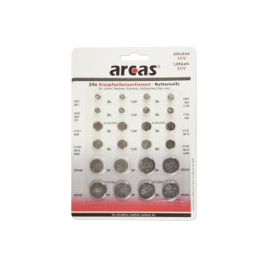 Knopfzellen-Sortiment 24 teilig 8 versch. AG + 4 versch....