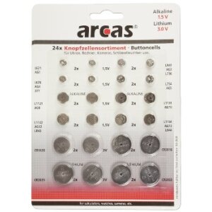 Knopfzellen-Sortiment 24 teilig 8 versch. AG + 4 versch....