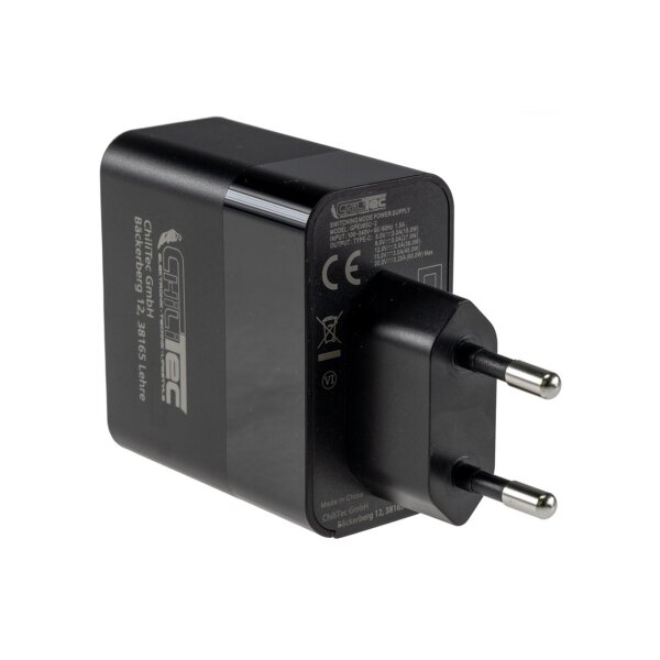 Stecker-Netzteil mit USB-C "CTN-PD65" In 100-240V~, Out 5,0V/9,0V/12,0V=, 65W