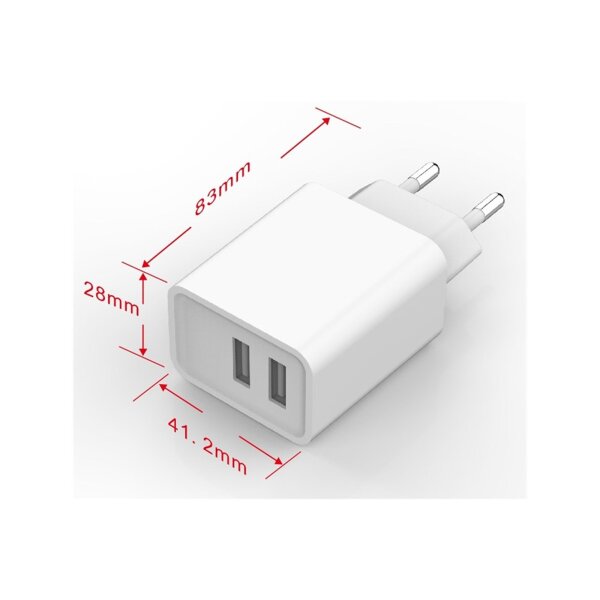 Stecker-Netzteil mit USB "CTN-0520 Duo" Aus 5V=, 2x1/1x2A, 10W