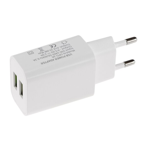 Stecker-Netzteil mit USB "CTN-0520 Duo" Aus 5V=, 2x1/1x2A, 10W