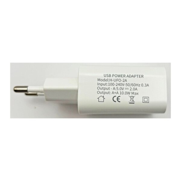 Stecker-Netzteil mit USB "CTN-0520 Duo" Aus 5V=, 2x1/1x2A, 10W
