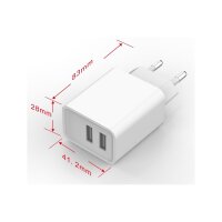 Stecker-Netzteil mit USB "CTN-0520 Duo" Aus 5V=, 2x1/1x2A, 10W