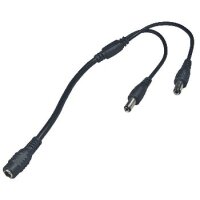 Anschluss-Verteiler für LED-Stripes 5,5/2,1mm 1xKupp>2xStecker, max. 2A