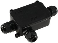 Abzweigdose IP66 Wasserdicht 3-fach Kabelverbinder Box für Aussen Verbindungsdose Erdkabel Schwarz elektrischer Außen-Verteilerdose
