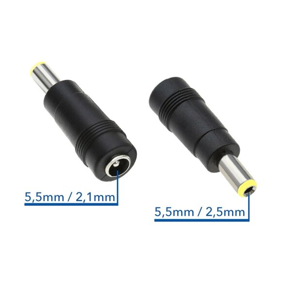 Netzteil Adapter Stecker / Buchse Stecker 5,5/2,5mm auf Buchse 5,5/2,1mm