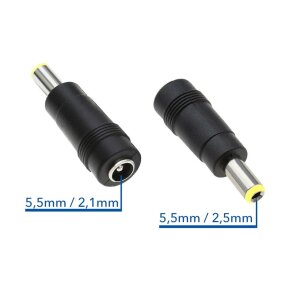 Netzteil Adapter Stecker / Buchse Stecker 5,5/2,5mm auf...