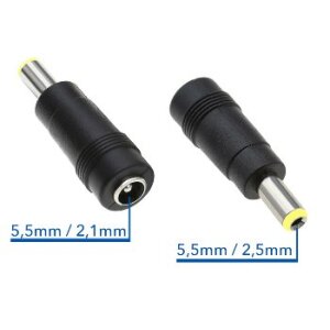 Netzteil Adapter Stecker / Buchse Stecker 5,5/2,5mm auf...
