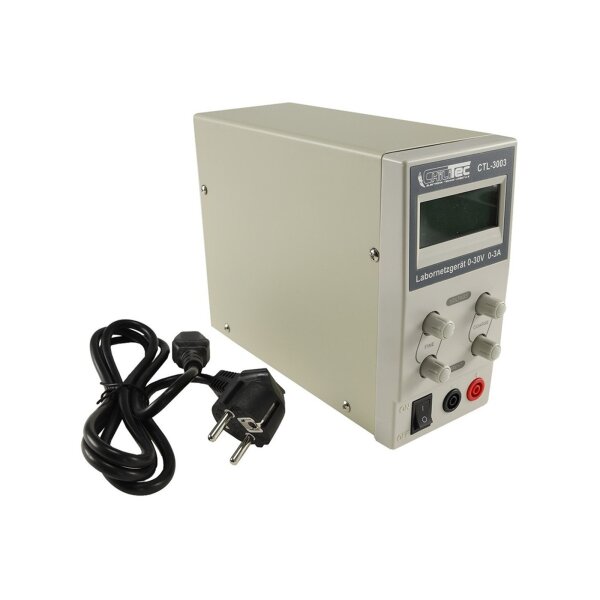 Regelbares Labornetzgerät "CTL-3003" beleuchtete LCD Anzeige, 0-30V, 0-3A