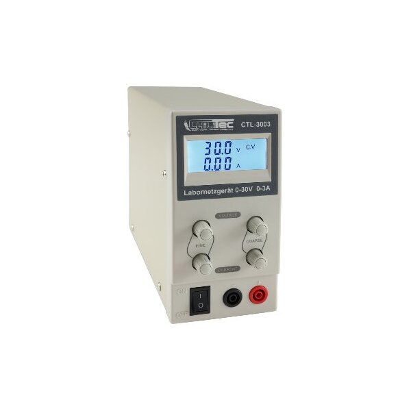 Regelbares Labornetzgerät "CTL-3003" beleuchtete LCD Anzeige, 0-30V, 0-3A