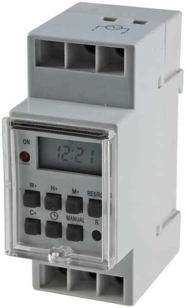 Digitale Zeitschaltuhr für Hutschiene Einbau in Schalttafel 230V / 16A Zeitschalter Timer für Schaltkasten LC-Display Tag- & Wochenzeitschaltuhr