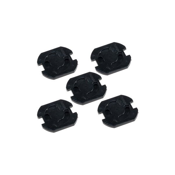 Einsteckschutz für Steckdosen, Schwarz mit Drehmechanik, 5er-Set