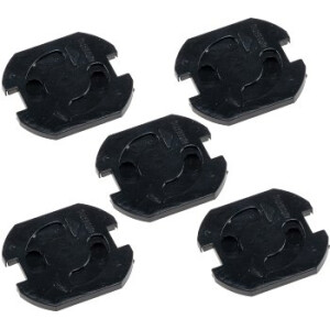 Einsteckschutz für Steckdosen, Schwarz mit Drehmechanik, 5er-Set