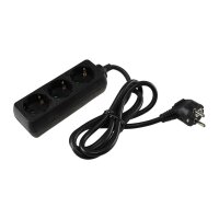 Schutzkontakt-Steckdosenleiste 3-fach 3600W, 1,4m Kabel, schwarz